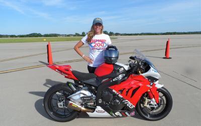 Welcome BMW Motorcycle Racer Valerie Thompson to the ECTA 200 MPH Club