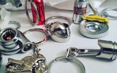 Car Chix Keychains – Turbos, Nitrous Bottles, Pistons and More!