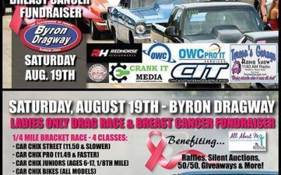 Ladies Only Drag Race & Breast Cancer Fundraiser at Byron Dragway – August 19th