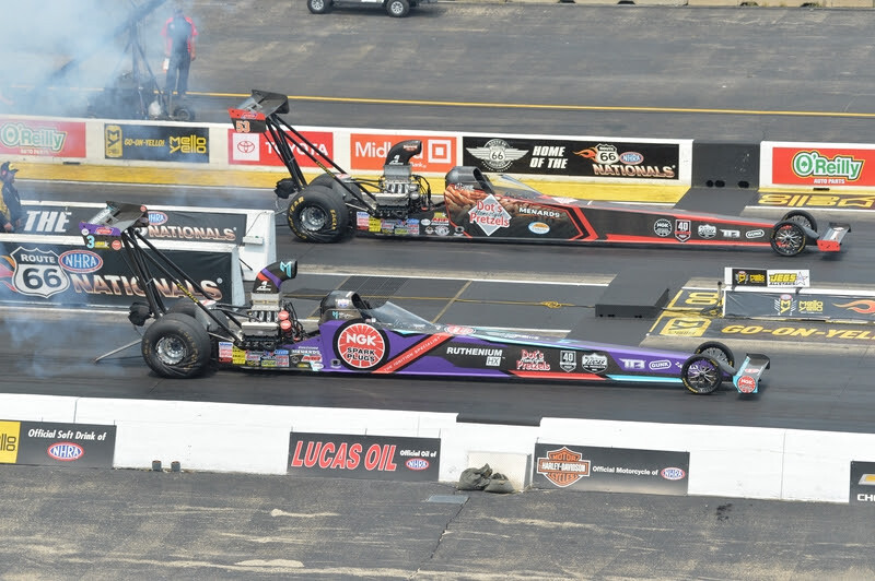 The team had a small rain delay Saturday night before first round of eliminations of the Route 66 Nationals. Megan qualified second for the race and took down Jared Dreher to move onto second round Sunday morning, but Rachel was on the losing end of her race against Garrett Bateman. Megan went on to defeat Mitch Myers and Troy Coughlin Jr. with a pair of 5.25 ET passes to be lined up against blown-alcohol rival, Chris Demke, for the final round. The duo left the starting with almost identical reaction times, but Megan’s motor dropped an exhaust valve immediately after the hit of the throttle, leaving her with only seven cylinders while Demke fired on all eight for the win. This is Megan’s 14th final at a NHRA National event, and her third this year. The Meyer Sisters will return to their home track, Heartland Motorsports Park, for this weekend’s NHRA Heartland Nationals presented by Menards. The girls are prepared to battle it out and bring the Wally back to the Randy Meyer Racing Team. Catch the Route 66 Nationals race recap on FS2 Thursday, June 13 at 8:30pm.