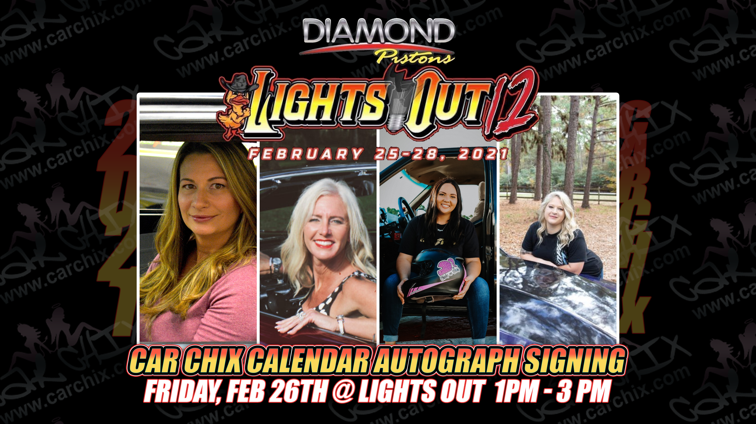 2021 car chix calendar autograph session lights out 12 promo 2