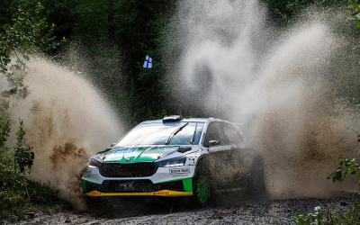 Sami Pajari and Enni Malkönen win their first WRC2 event at Rally Finland